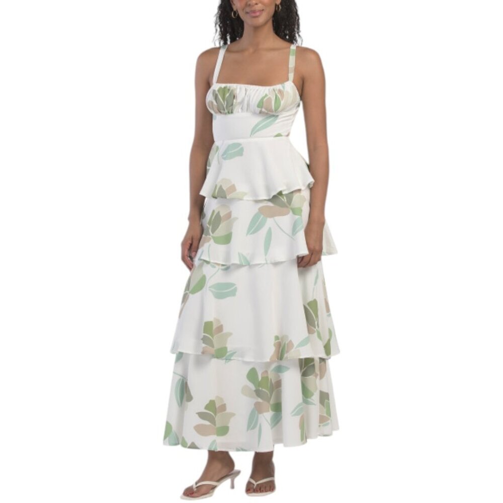 SELFIE LESLIE Provence Bloom Tiered Floral Maxi Dress